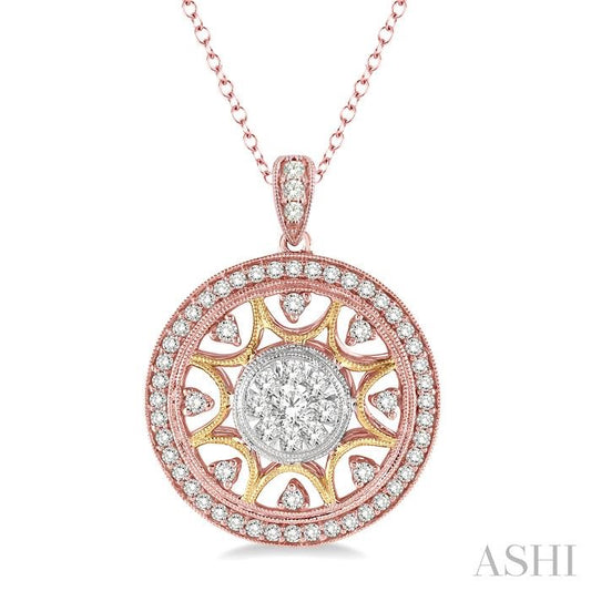 ASHI Circle Lovebright Diamond Fashion Pendant 95961PPFGPD3T