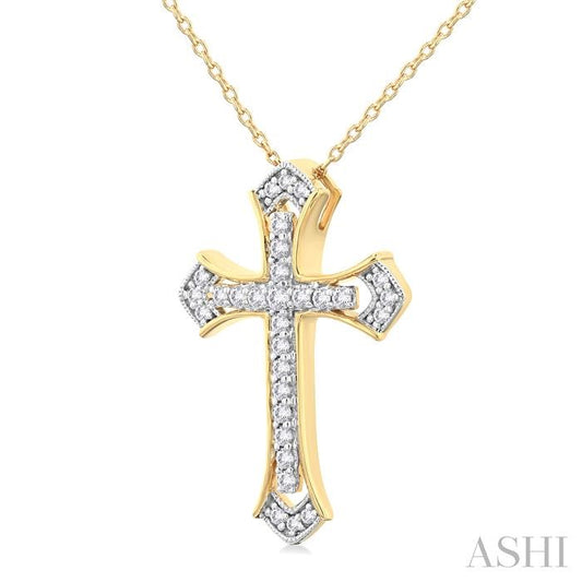 ASHI Cross Diamond Fashion Pendant 959C6PPFGPDYW