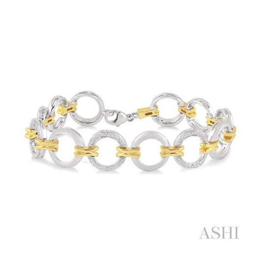 ASHI Silver Circle Diamond Fashion Bracelet 85358PPSSSLTB