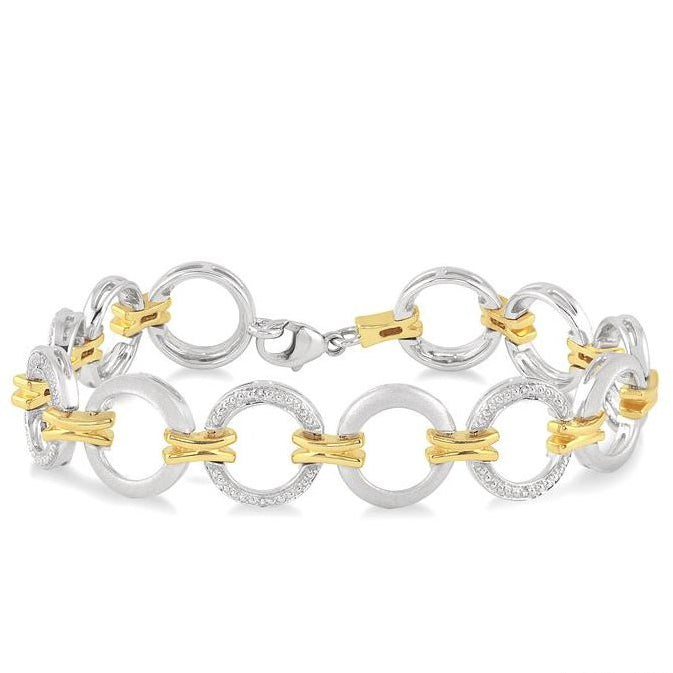 Parkplace Jewelers Silver Circle Diamond Fashion Bracelet 85358PPSSSLTB