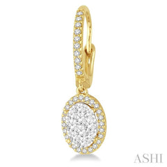 ASHI Oval Shape Halo Lovebright Essential Diamond Earrings 96072PPFVERYW