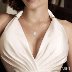ASHI Pear Shape Halo Lovebright Essential Diamond Pendant 96093PPFGPDYW