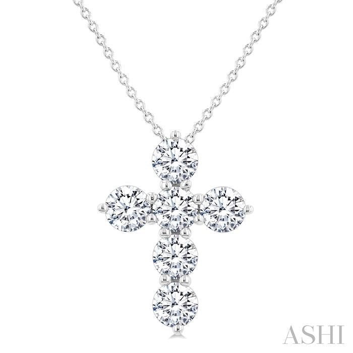 ASHI 6 Stone Cross Diamond Fashion Pendant 960C0PPFGPDWG-1.50
