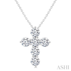 ASHI 6 Stone Cross Diamond Fashion Pendant 960C0PPFGPDWG-1.50