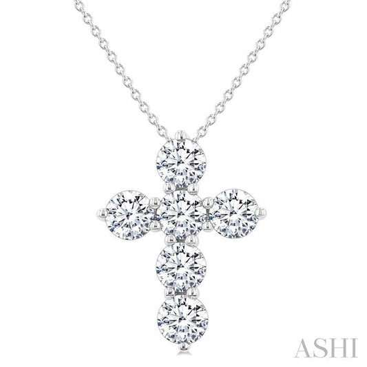 ASHI 6 Stone Cross Diamond Fashion Pendant 960C0PPFGPDWG-2.00