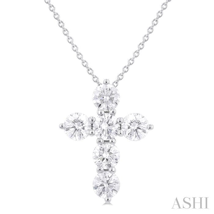 ASHI 6 Stone Cross Diamond Fashion Pendant 960C0PPFHPDWG-1.50