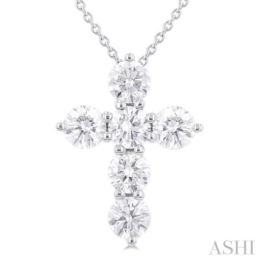ASHI 6 Stone Cross Diamond Fashion Pendant 960C0PPFHPDWG-1.50