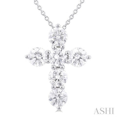 ASHI 6 Stone Cross Diamond Fashion Pendant 960C0PPFHPDWG-1.50