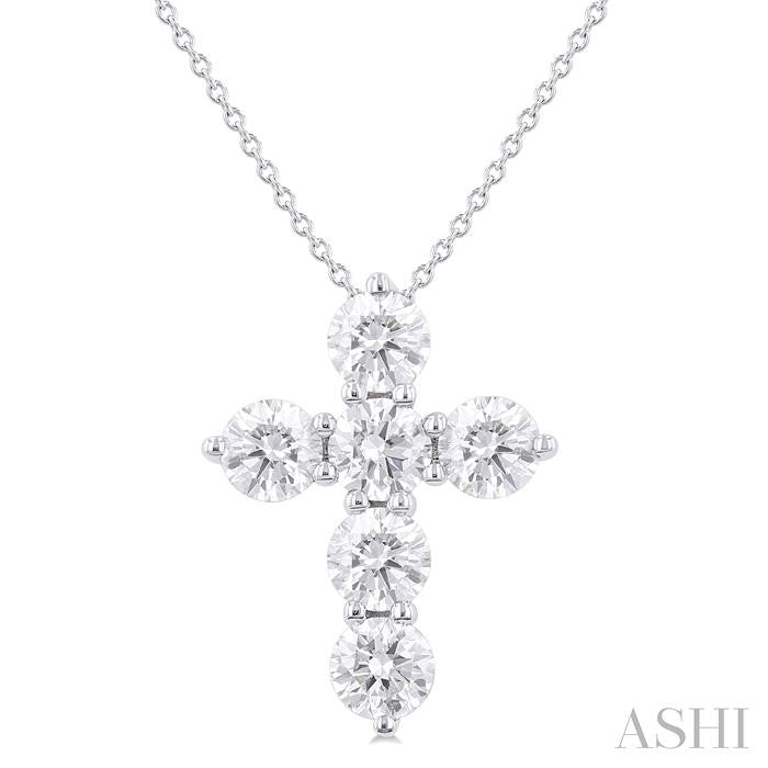 ASHI 6 Stone Cross Diamond Fashion Pendant 960C0PPFHPDWG-2.00