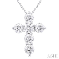 ASHI 6 Stone Cross Diamond Fashion Pendant 960C0PPFHPDWG-2.00