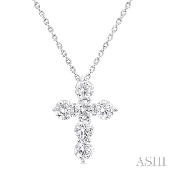 ASHI 6 Stone Cross Diamond Fashion Pendant 960C1PPFGPDWG