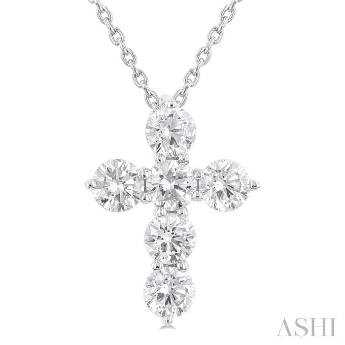 ASHI 6 Stone Cross Diamond Fashion Pendant 960C1PPFGPDWG