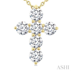 ASHI 6 Stone Cross Diamond Fashion Pendant 960C1PPFHPDYG