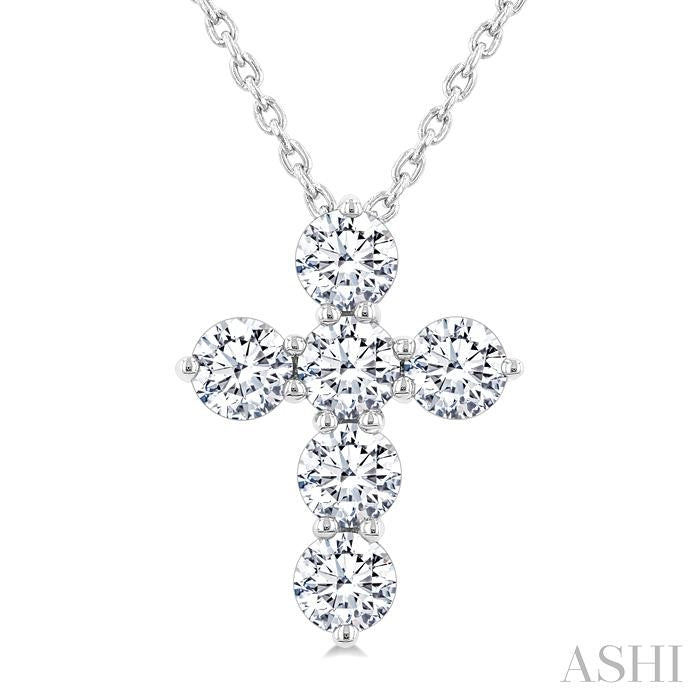 ASHI 6 Stone Cross Diamond Fashion Pendant 960C2PPFGPDWG