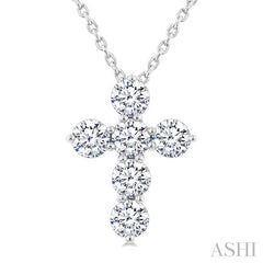 ASHI 6 Stone Cross Diamond Fashion Pendant 960C2PPFGPDWG