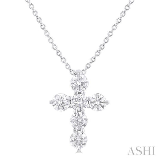 ASHI 6 Stone Cross Diamond Fashion Pendant 960C3PPFHPDWG