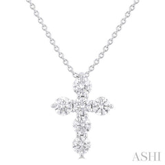 ASHI 6 Stone Cross Diamond Fashion Pendant 960C3PPFHPDWG