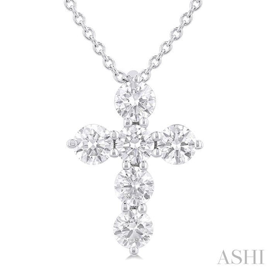 ASHI 6 Stone Cross Diamond Fashion Pendant 960C3PPFHPDWG