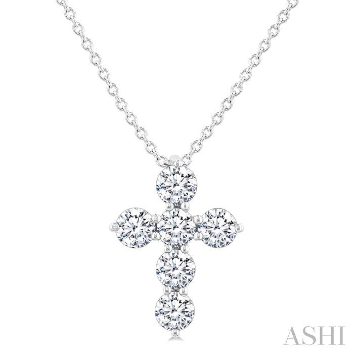 ASHI 6 Stone Cross Diamond Fashion Pendant 960C3PPFVPDWG