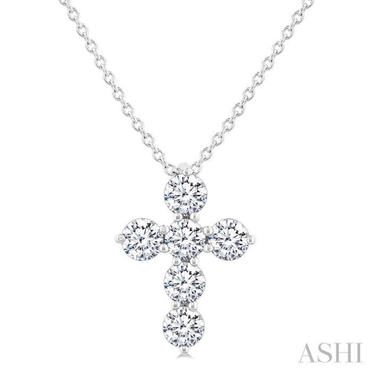 ASHI 6 Stone Cross Diamond Fashion Pendant 960C3PPFVPDWG