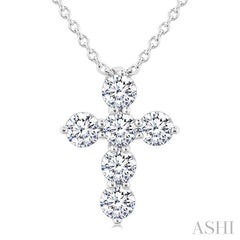 ASHI 6 Stone Cross Diamond Fashion Pendant 960C5PPFGPDWG