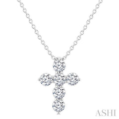 ASHI 6 Stone Cross Diamond Fashion Pendant 960C5PPFVPDWG