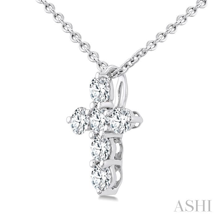 ASHI 6 Stone Cross Diamond Fashion Pendant 960C6PPFGPDWG