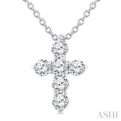 ASHI 6 Stone Cross Diamond Fashion Pendant 960C6PPFGPDWG