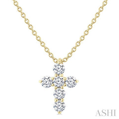 ASHI 6 Stone Cross Diamond Fashion Pendant 960C6PPFVPDYG