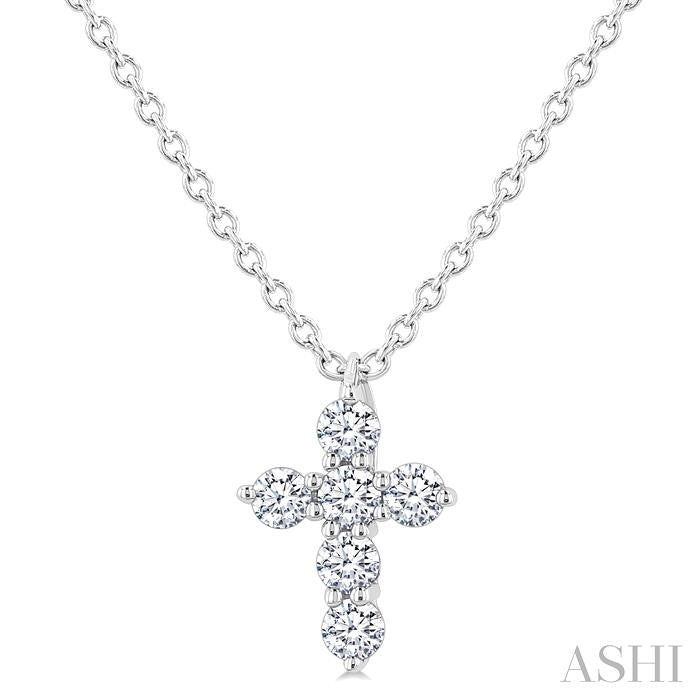 ASHI 6 Stone Cross Diamond Fashion Pendant 960C8PPFGPDWG