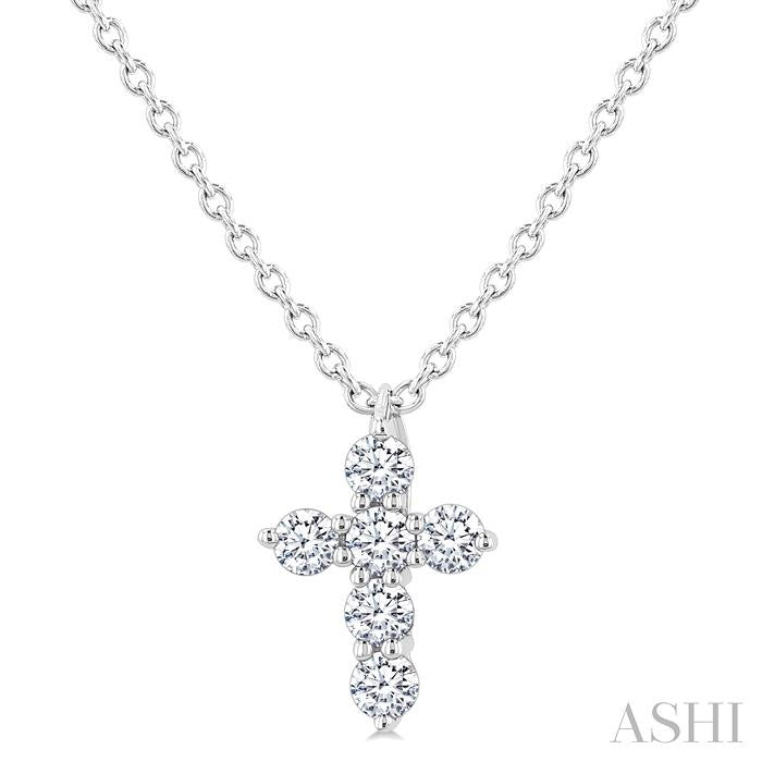 ASHI 6 Stone Cross Diamond Fashion Pendant 960C8PPFVPDWG