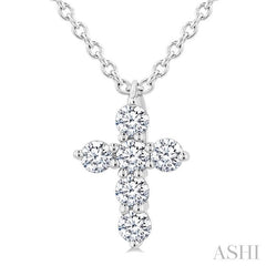 ASHI 6 Stone Cross Diamond Fashion Pendant 960C8PPFVPDWG