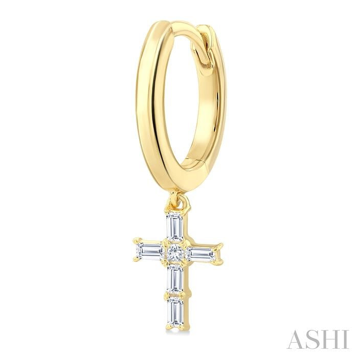 ASHI Cross Petite Diamond Fashion Hoop Earrings 960D7PPTGERYG