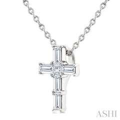 ASHI Cross Petite Diamond Fashion Pendant 960D8PPTGPDWG
