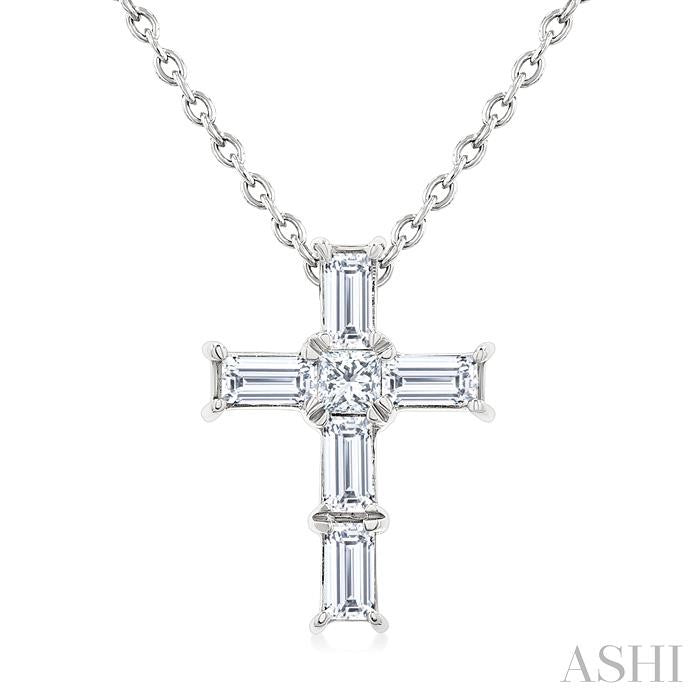 ASHI Cross Petite Diamond Fashion Pendant 960D8PPTGPDWG
