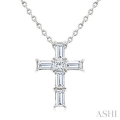 ASHI Cross Petite Diamond Fashion Pendant 960D8PPTGPDWG