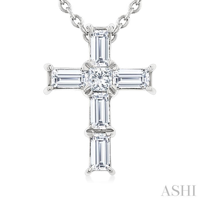 ASHI Cross Petite Diamond Fashion Pendant 960D8PPTGPDWG