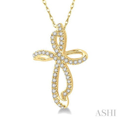 ASHI Cross Diamond Fashion Pendant 96108PPTSPDYG