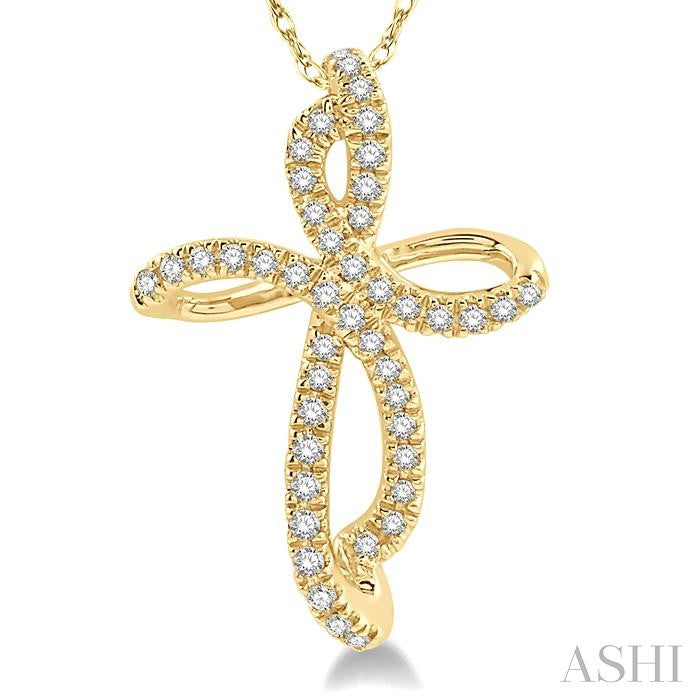 ASHI Cross Diamond Fashion Pendant 96108PPTSPDYG