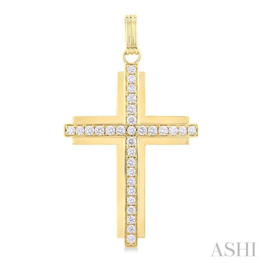ASHI Cross Diamond Fashion Pendant 961C0PPFGPDYG-2.00