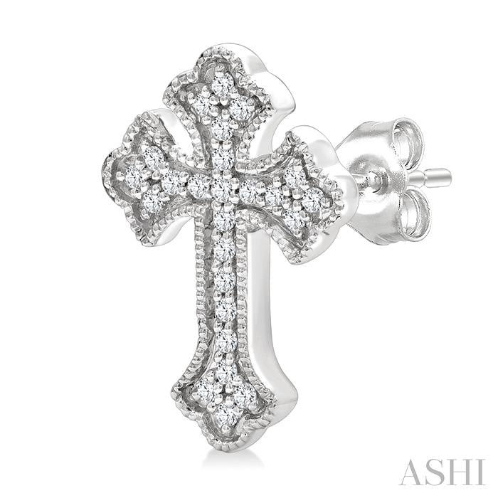 ASHI Cross Petite Diamond Fashion Earrings 961D8PPTGERWG