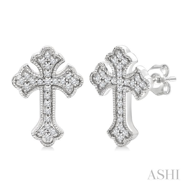 ASHI Cross Petite Diamond Fashion Earrings 961D8PPTGERWG