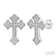 ASHI Cross Petite Diamond Fashion Earrings 961D8PPTGERWG