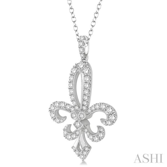 ASHI Fleur De Lis Diamond Pendant 96200PPFGPDWG-1.50