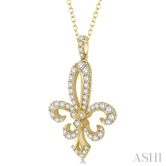 ASHI Fleur De Lis Diamond Pendant 96200PPFGPDYG-1.50