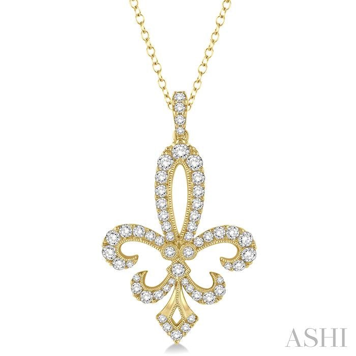 ASHI Fleur De Lis Diamond Pendant 96200PPFGPDYG-1.50