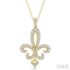 ASHI Fleur De Lis Diamond Pendant 96200PPFGPDYG-1.50