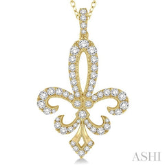 ASHI Fleur De Lis Diamond Pendant 96200PPFGPDYG-1.50