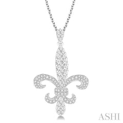 ASHI Fleur De Lis Diamond Pendant 96210PPFVPDWG-1.75