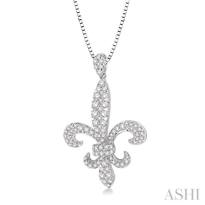 ASHI Fleur De Lis Diamond Pendant 96212PPFHPDWG